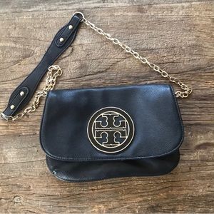 Tory Burch Crossbody Clutch Black Leather